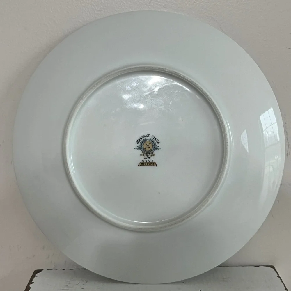 Noritake China Melrose 6002 Salad Plates Platinum Rim Japan‎ 8.25